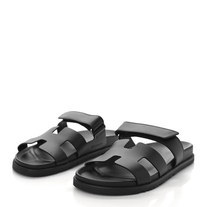 Hermes Calfskin Womens Chypre Sandals 41 Black 4 of 10