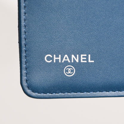 Chanel Caviar Quilted Yen Wallet Dark Blue 6 of 11