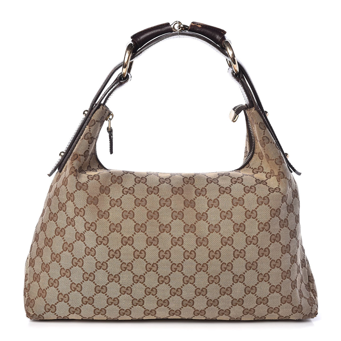 Monogram Medium Horsebit Chain Hobo Dark Brown