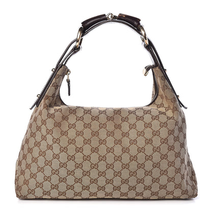 Gucci Monogram Medium Horsebit Chain Hobo Dark Brown 1 of 13