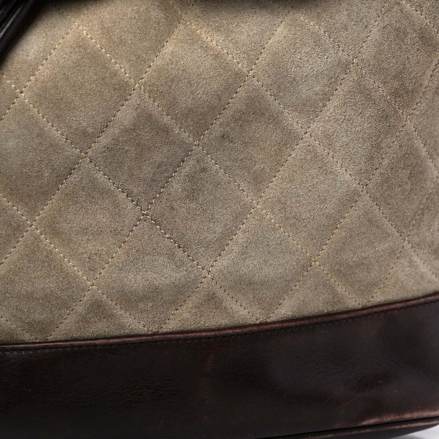 Chanel Suede Quilted Drawstring Sling Backpack Beige Brown 16 of 23