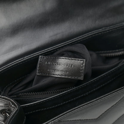 Saint Laurent Calfskin Y Quilted Monogram Toy Loulou Crossbody Bag Black 8 of 12