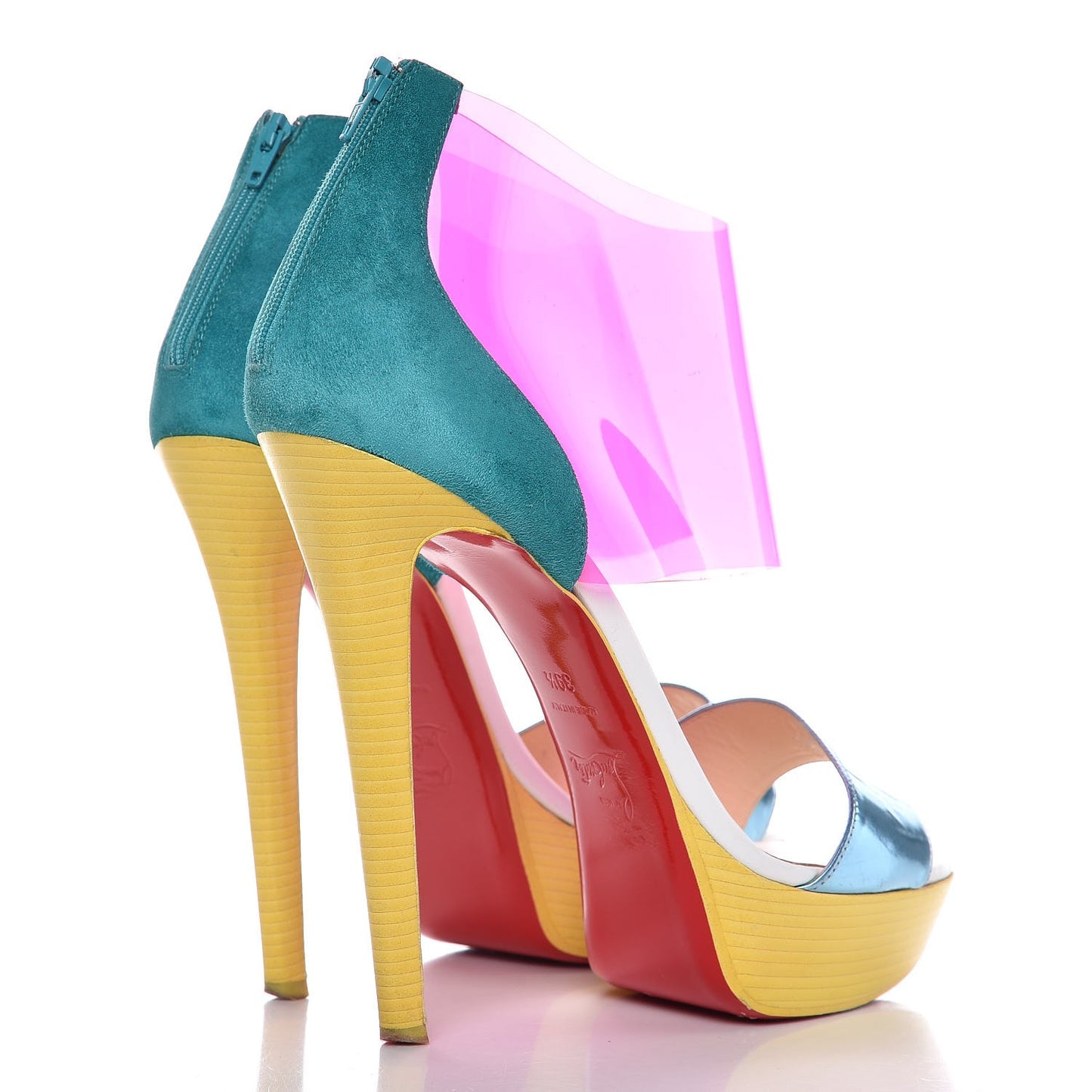 Suede PVC Dufoura 140 Platform Sandals 39.5 Rose Paris