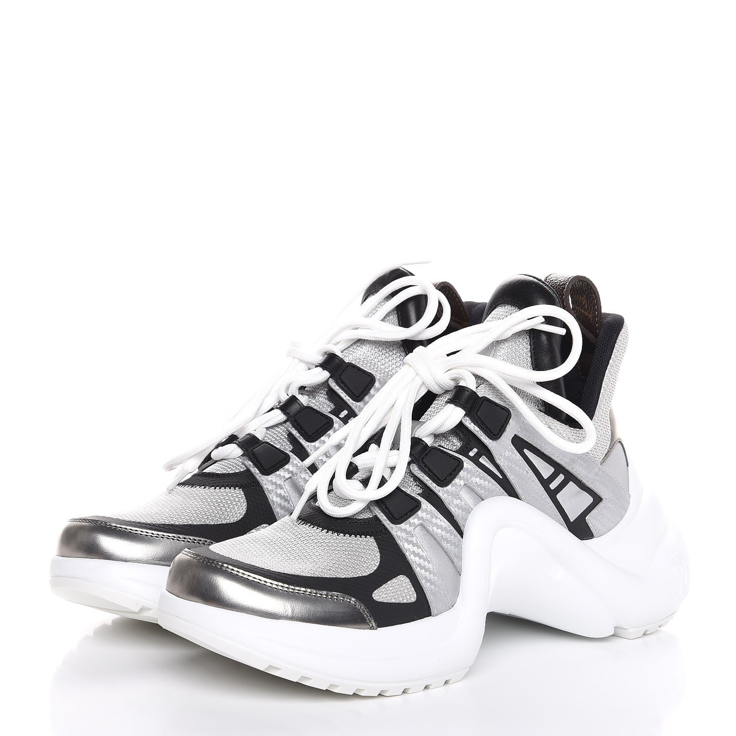 Louis Vuitton Calfskin Technical Nylon LV Archlight Sneaker 37 White 3 of 8