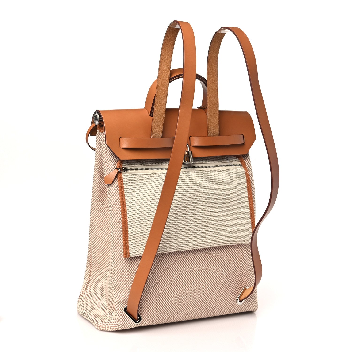 Hermes Vache Hunter Criss Viking Herbag a Dos Retourne Backpack Ecru Beige Naturel 4 of 12