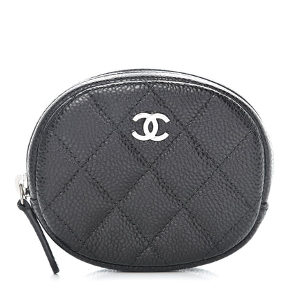 Chanel Caviar Quilted Zip Around Classic Coin Purse Black 1 of 8