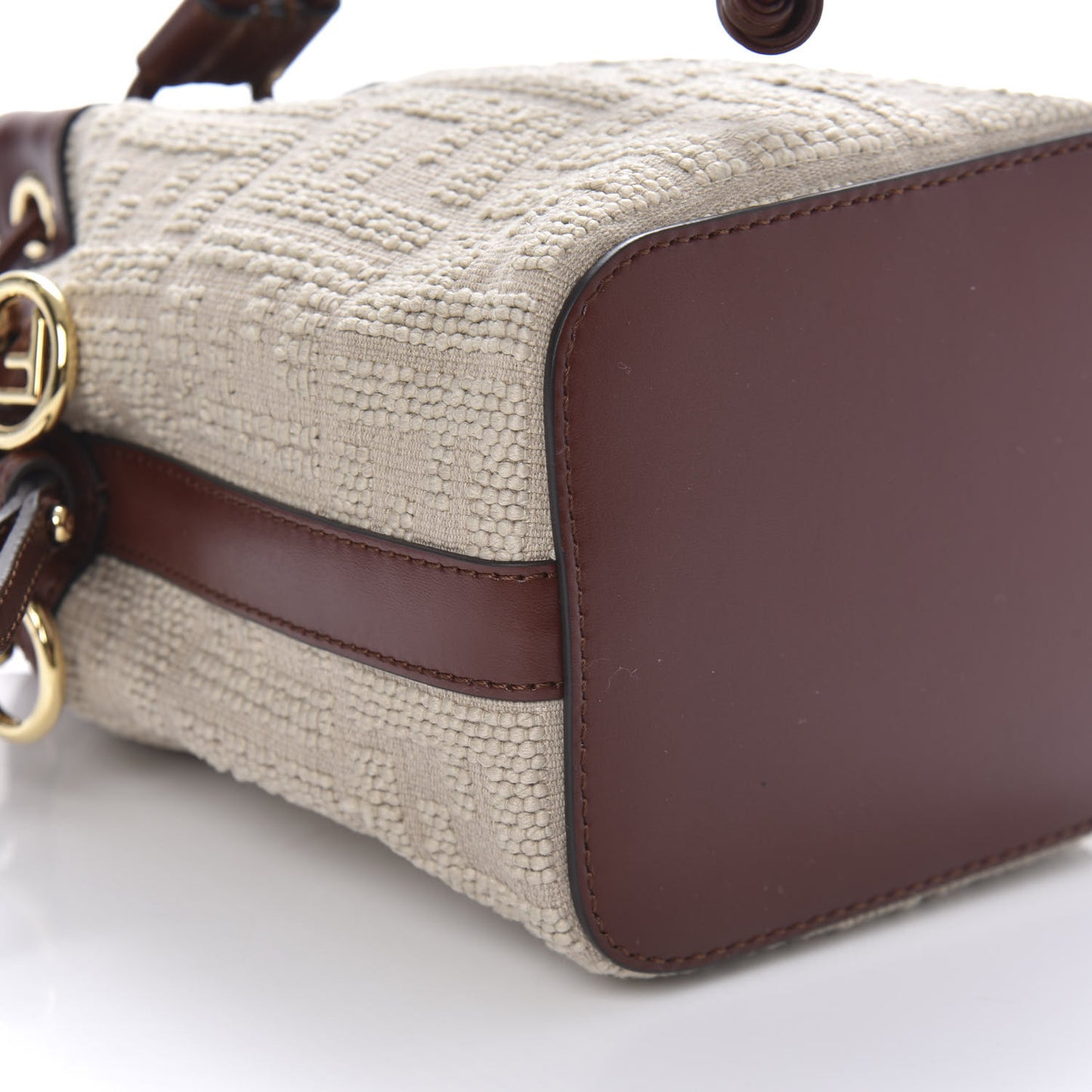 Sardinian Jacquard Vitello King F is Fendi FF 1974 Embroidered Mini Mon Tresor Bucket Bag Corda Praline