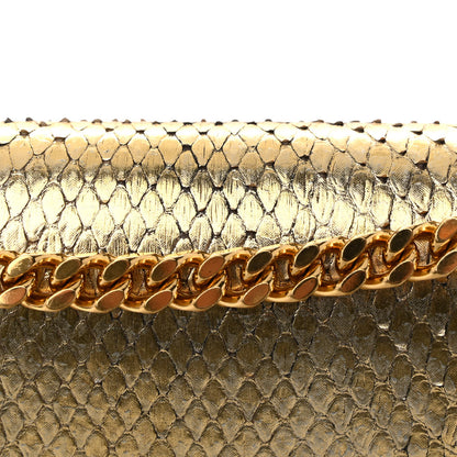 Saint Laurent Metallic Snakeskin Medium Classic Monogram Kate Tassel Satchel Oro 10 of 10