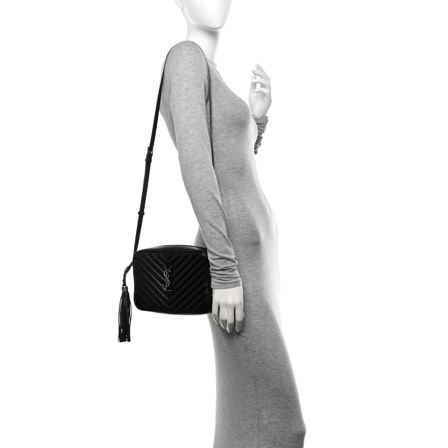 Calfskin Matelasse Monogram Lou Camera Bag Black