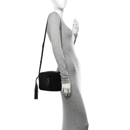 Saint Laurent Calfskin Matelasse Monogram Lou Camera Bag Black 2 of 13