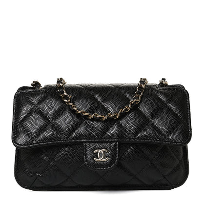 Chanel Caviar Fabric Quilted Foldable Tote With Chain Black Multicolor 1 of 14
