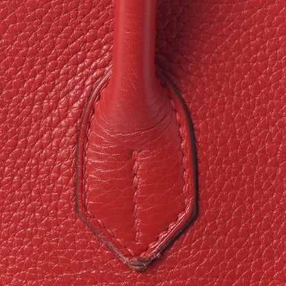 Hermes Taurillon Clemence Birkin 30 Rouge Casaque 8 of 30