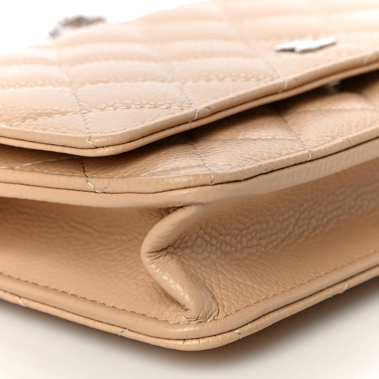 Chanel Caviar Quilted Wallet On Chain WOC Beige 10 of 12