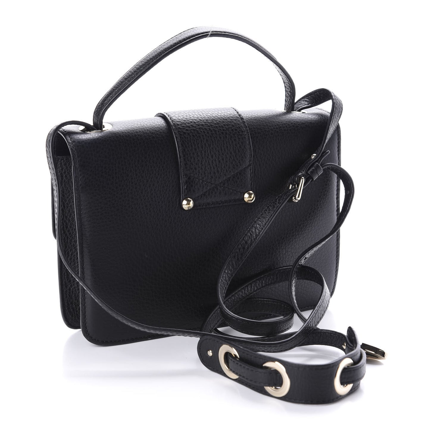 Grainy Pebbled Rebel Crossbody Bag Black