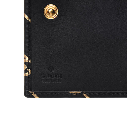 Gucci Calfskin Diagonal GG Wallet Black Gold 6 of 13