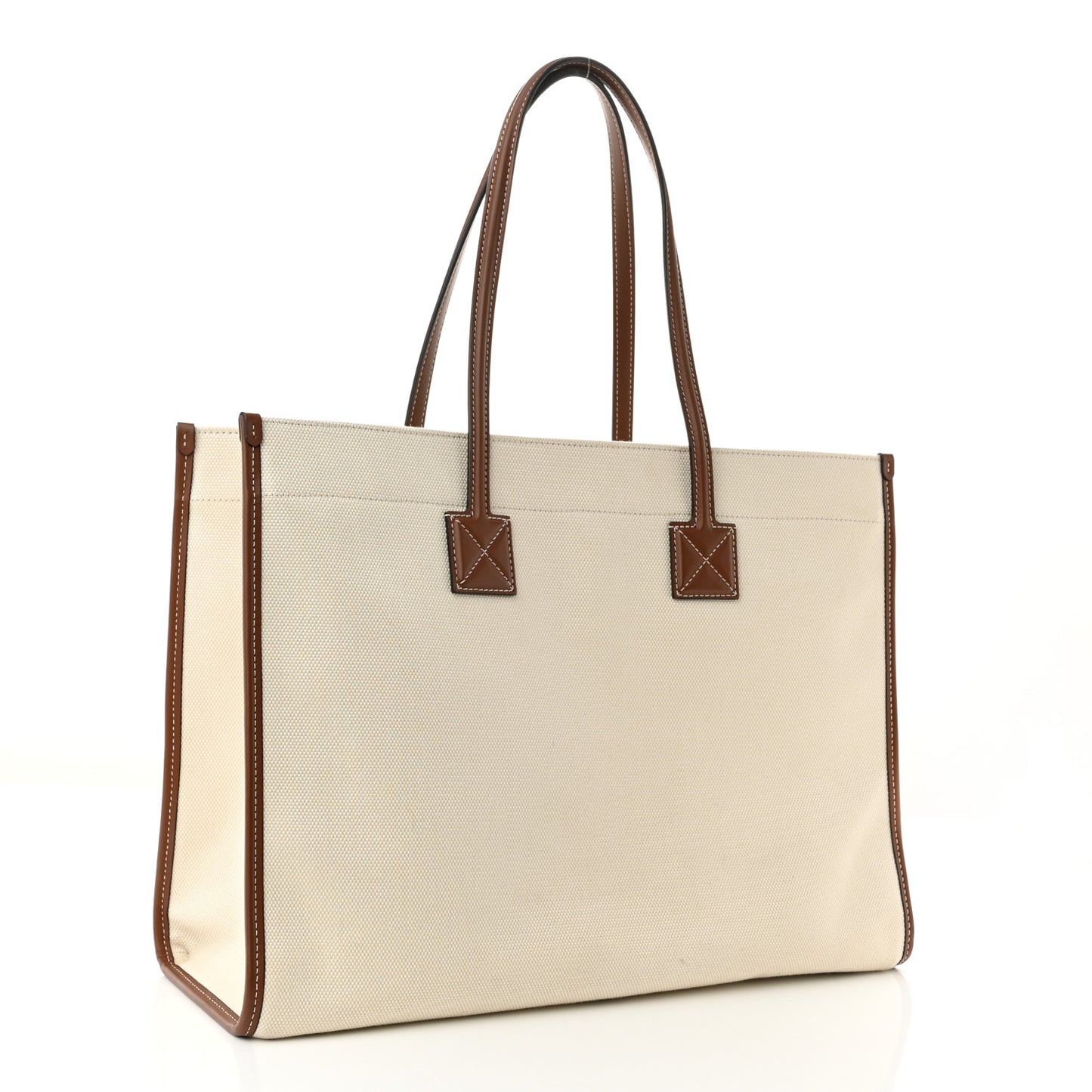 Canvas Smooth Calfskin Medium Two Tone Freya Tote Brown