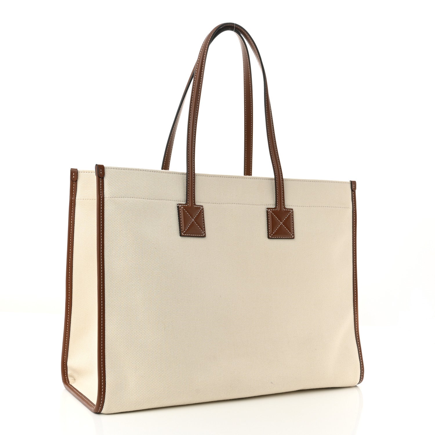 Burberry Canvas Smooth Calfskin Medium Two Tone Freya Tote Brown 3 of 9