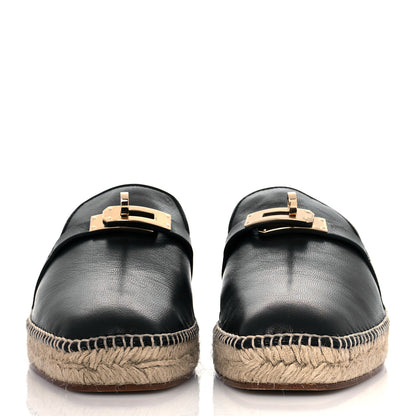 Hermes Goatskin Feria Espadrille 38 Black 2 of 9