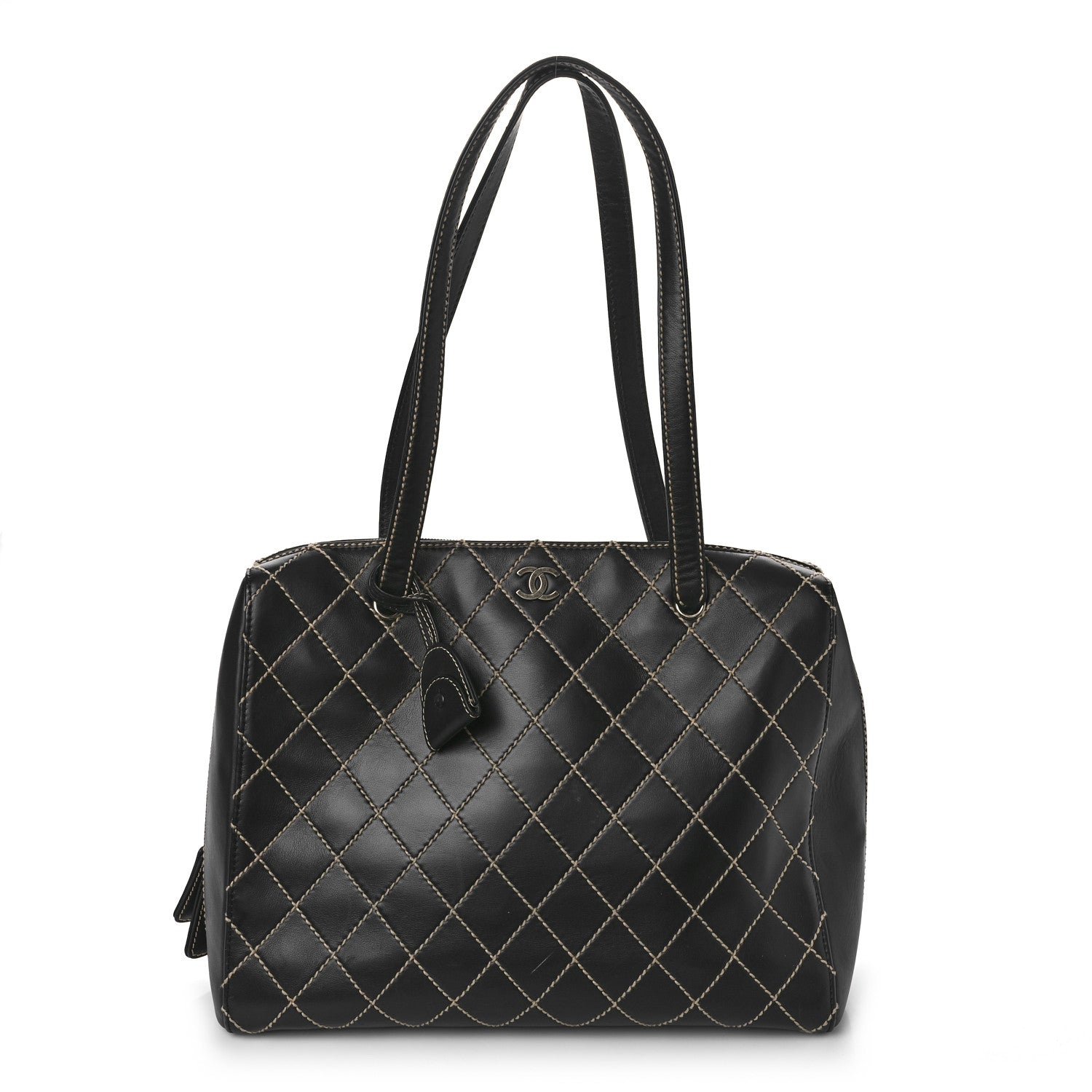 Chanel Calfskin Contrast Stitch Surpique Bowler Black 1 of 12