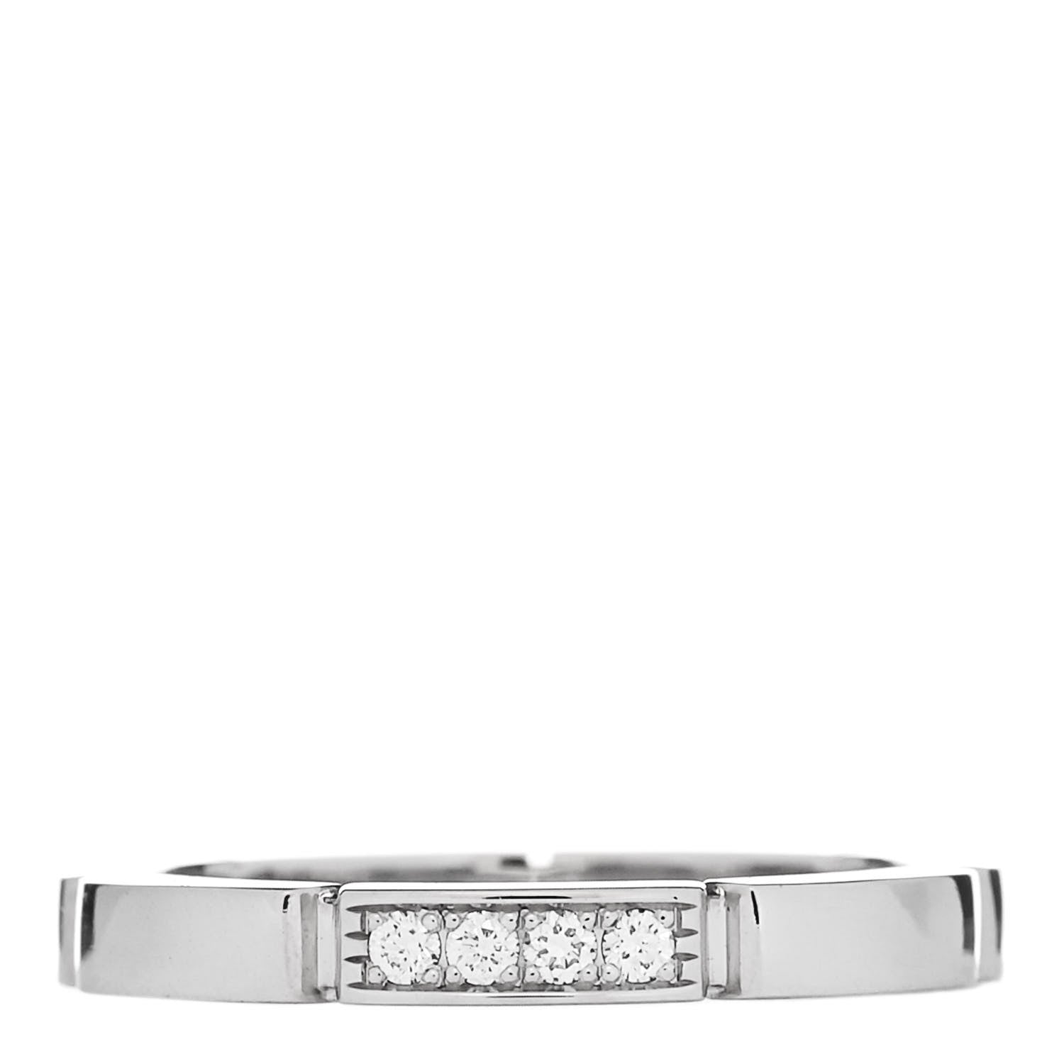 Cartier 18K White Gold Diamond Maillon Panthere Wedding Band Ring 50 5.25 1 of 4