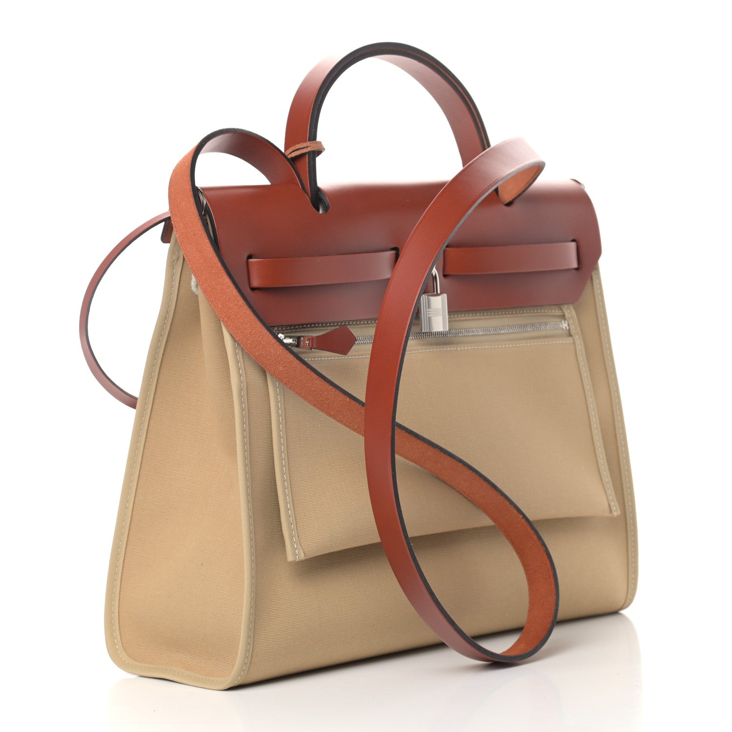Hermes Vache Hunter Toile Herbag Zip 31 PM Trench Cuivre 4 of 13