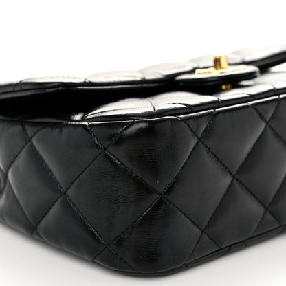 Chanel Shiny Lambskin Quilted Twisted Links Top Handle Flap Black 9 of 10