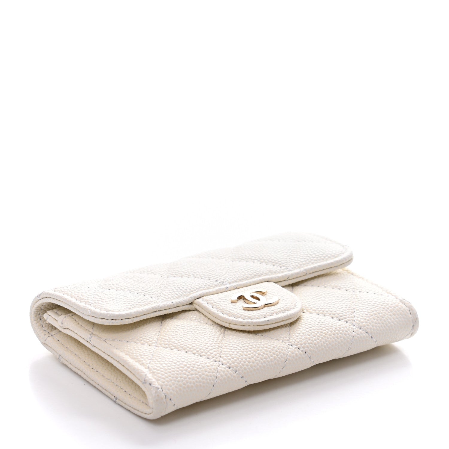 Chanel Caviar Quilted Flap Card Holder Wallet White 4 of 8
