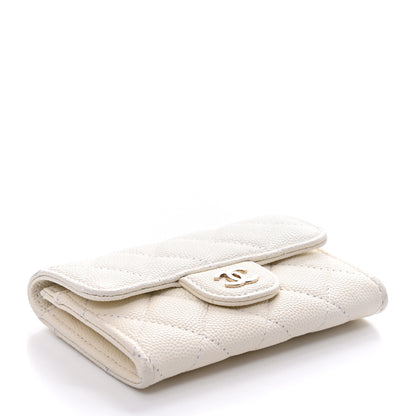 Chanel Caviar Quilted Flap Card Holder Wallet White 4 of 8