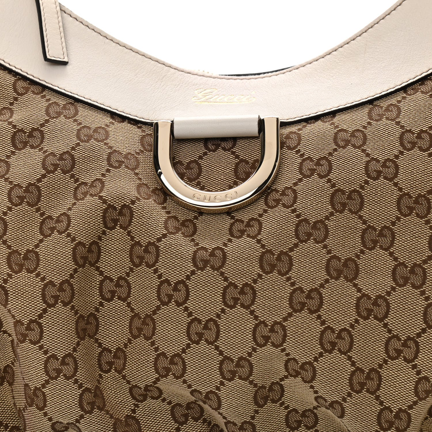 Gucci Monogram Large D Gold Hobo Off White 8 of 12