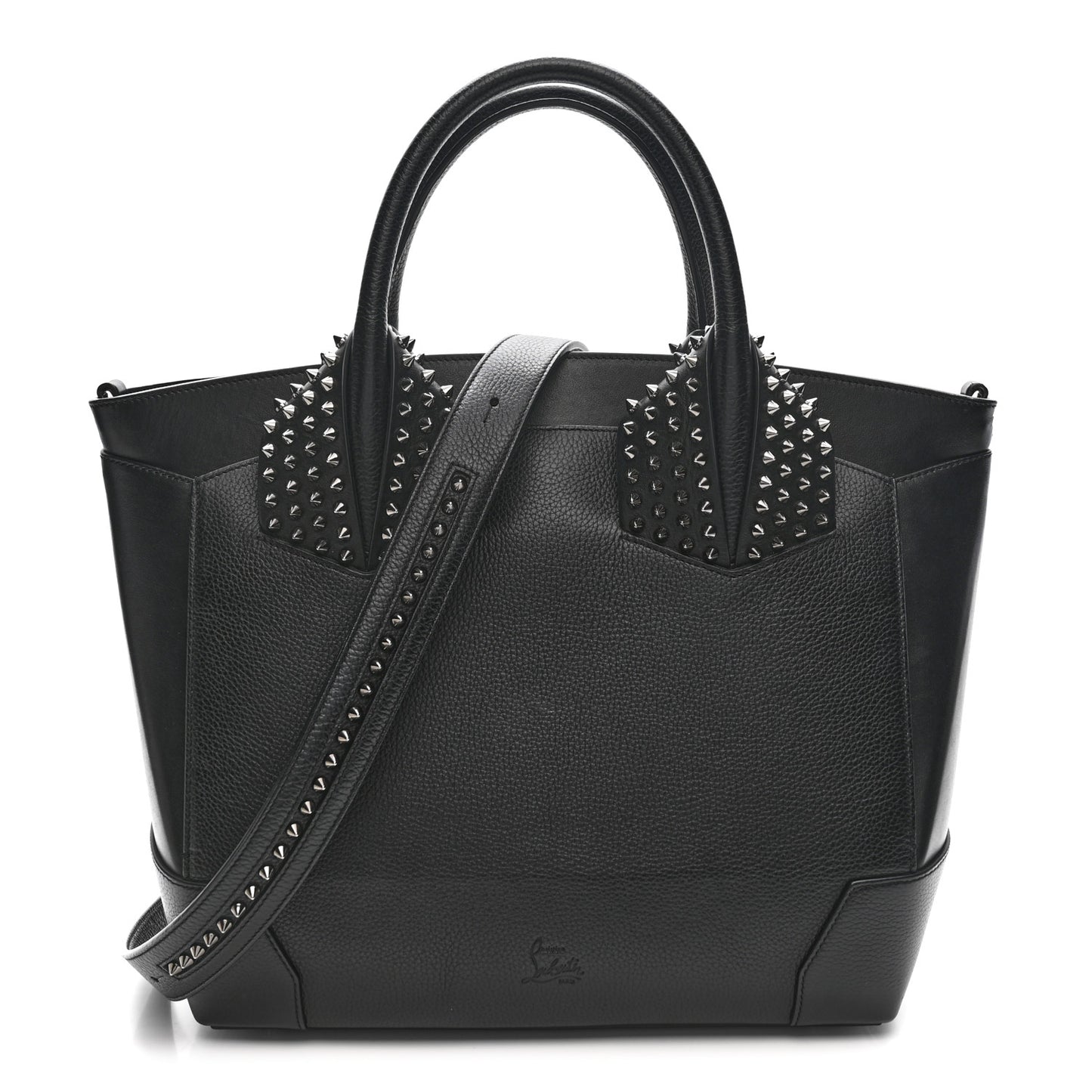 Grained Calfskin Spike Large Eloise Tote Black