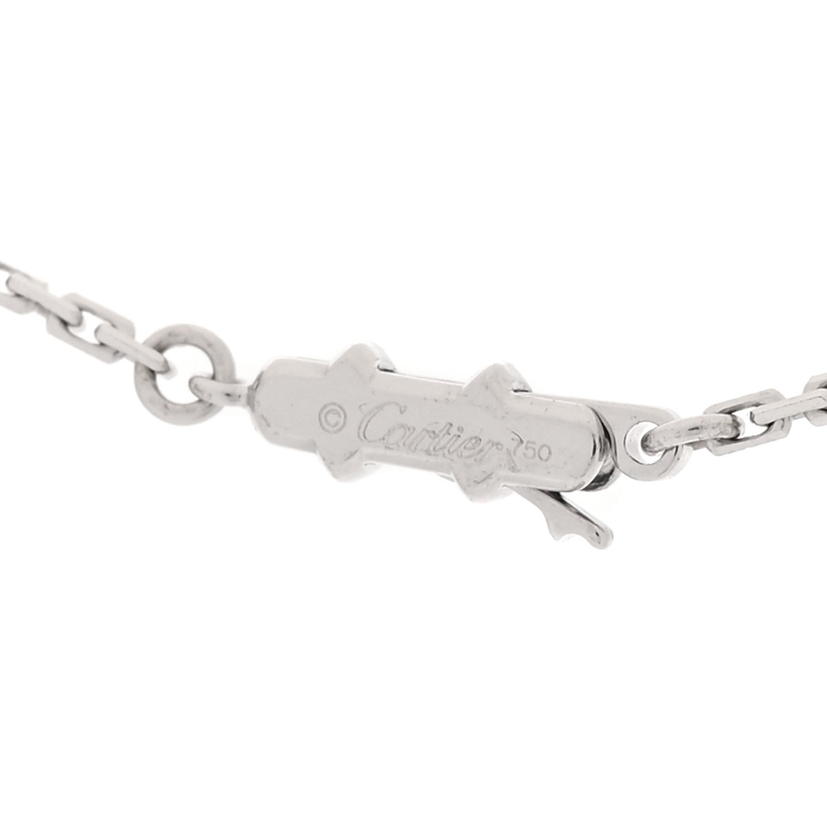 18K White Gold Diamond LOVE Drop Necklace