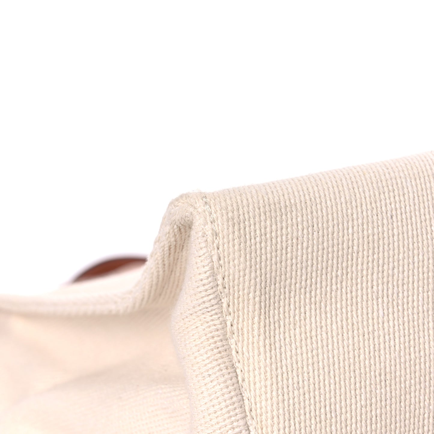 Canvas Calfskin Cushion Tote Beige