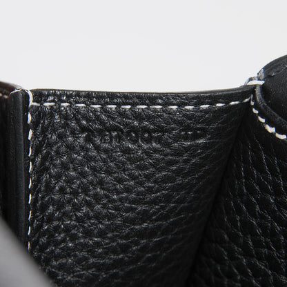 Hermes Taurillon Clemence Halzan 31 Black 7 of 13