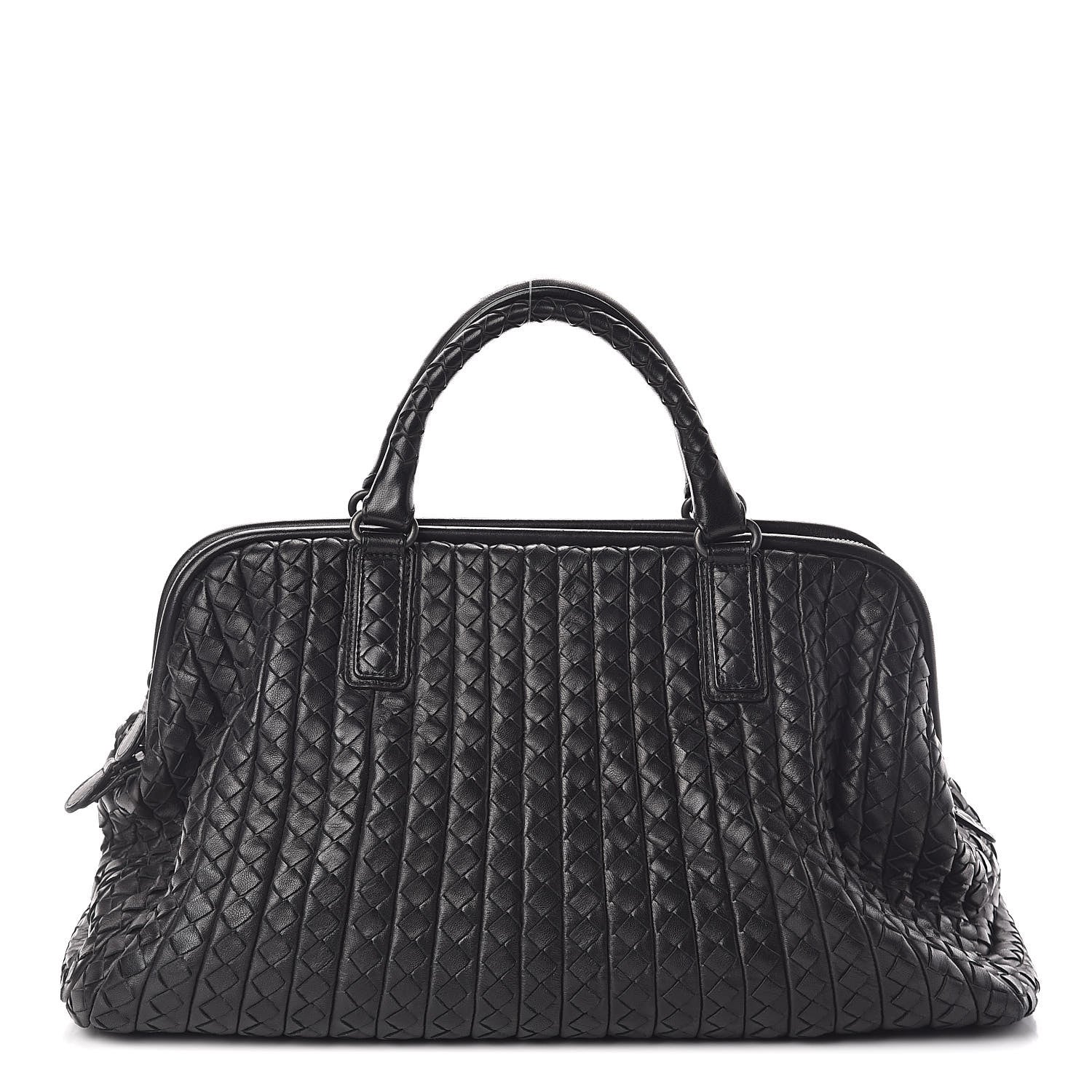 Bottega Veneta Nappa Intrecciato New Bond Satchel Black 1 of 8