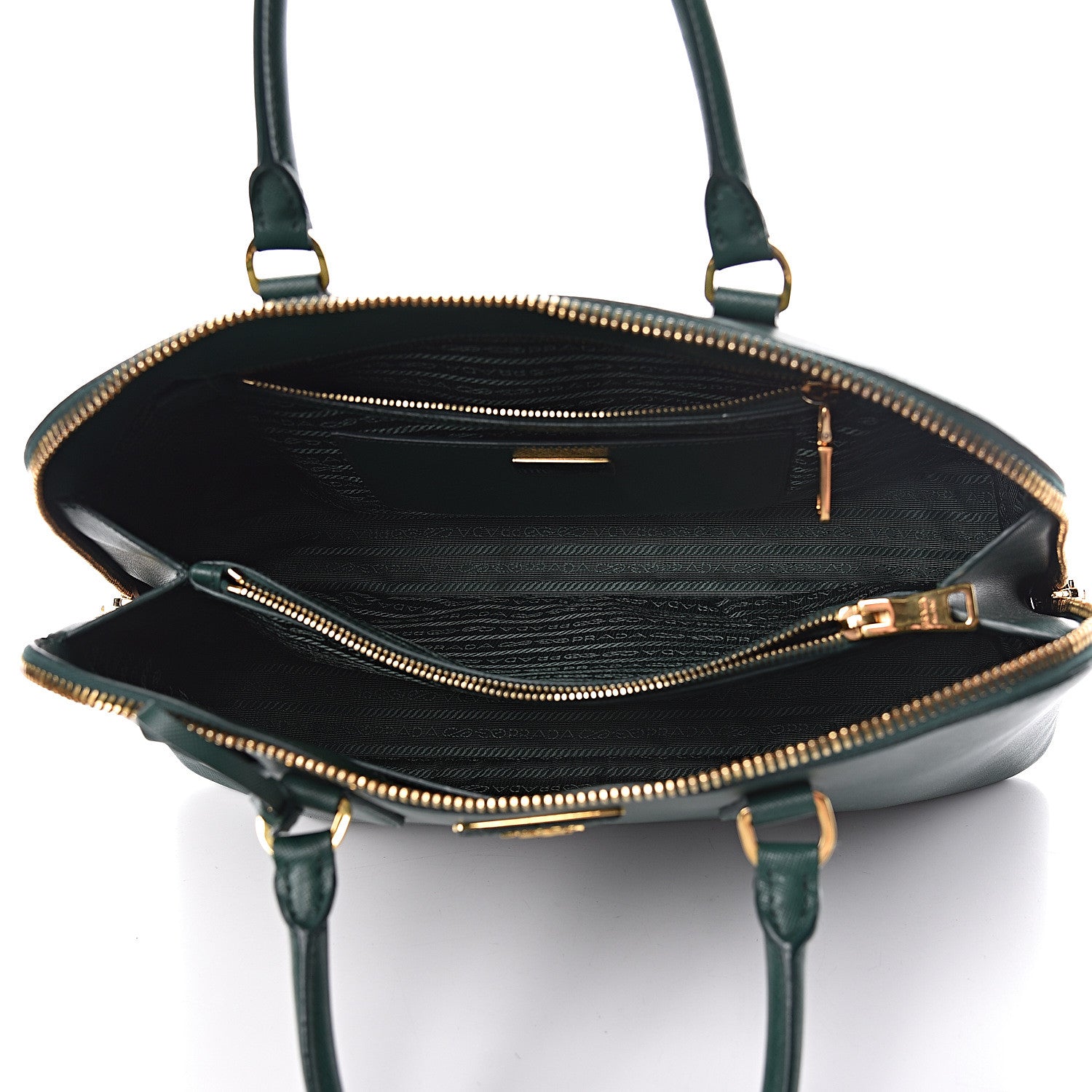 Prada Saffiano Lux Large Promenade Tote Biliardo 5 of 19
