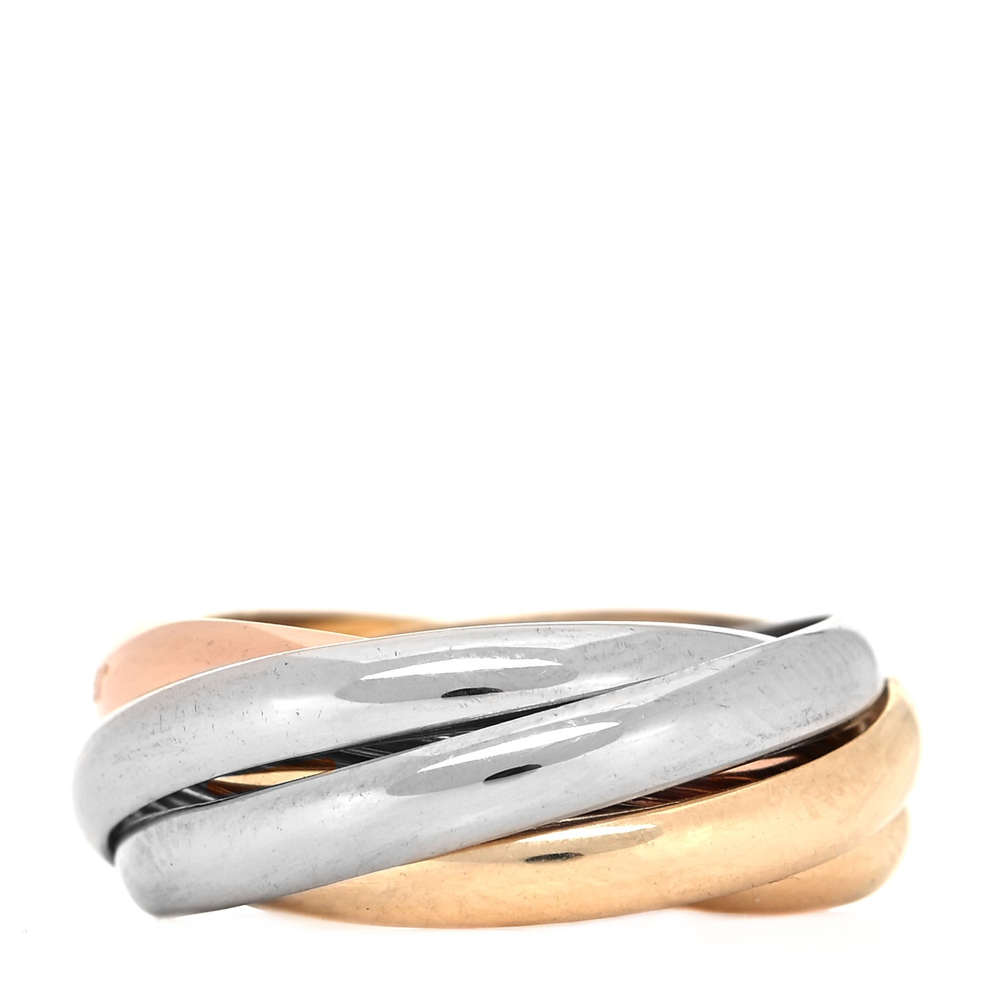 18K Pink Yellow White Gold Five Band Les Must De Cartier Trinity Ring 52 6