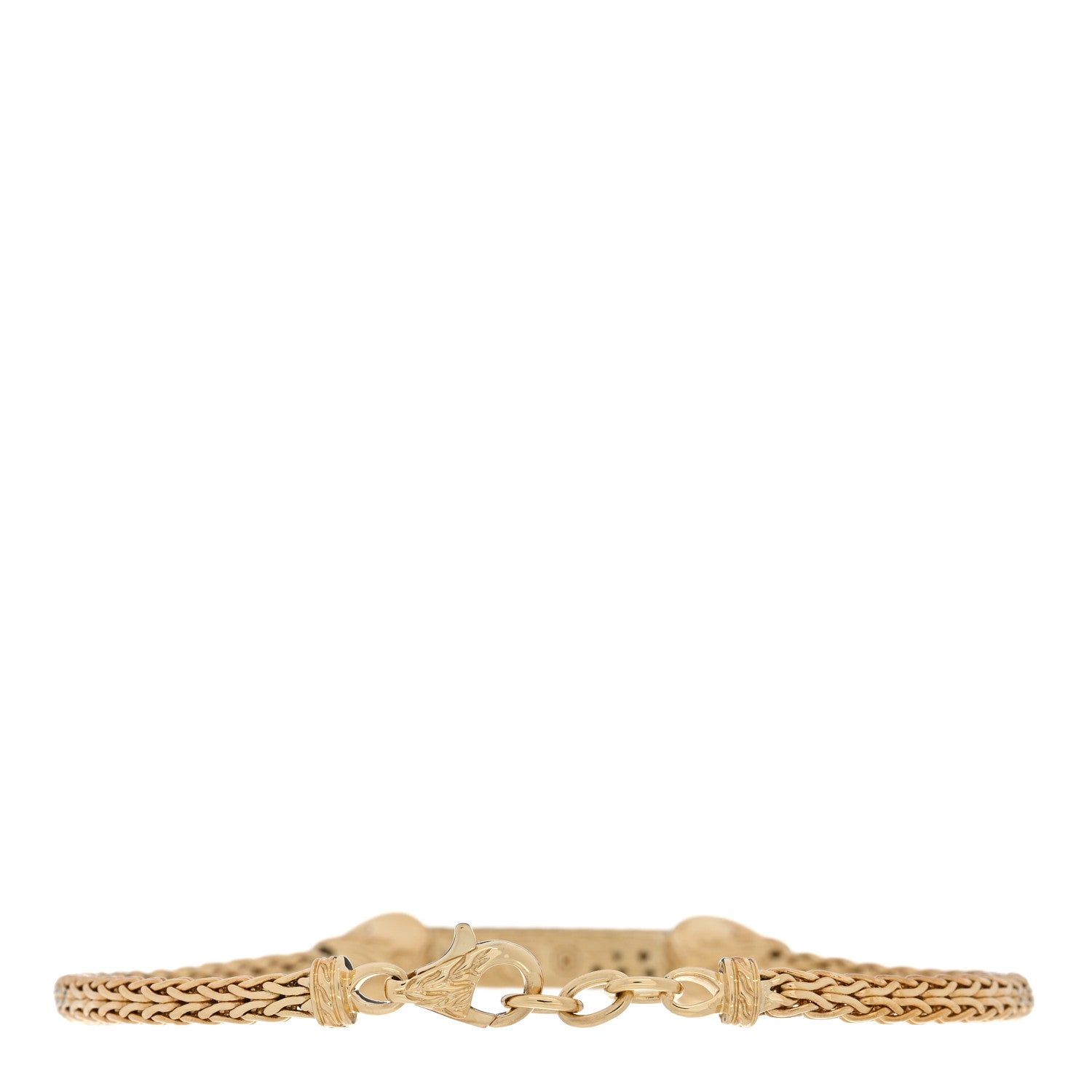 John Hardy 18K Yellow Gold Diamond Asli Classic Chain Link ID Bracelet 2 of 3