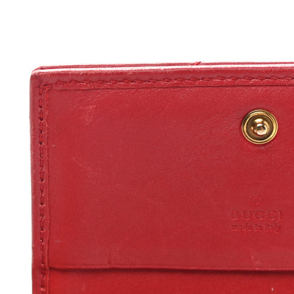 Gucci Calfskin Matelasse GG Marmont Card Case Wallet Hibiscus Red 13 of 16
