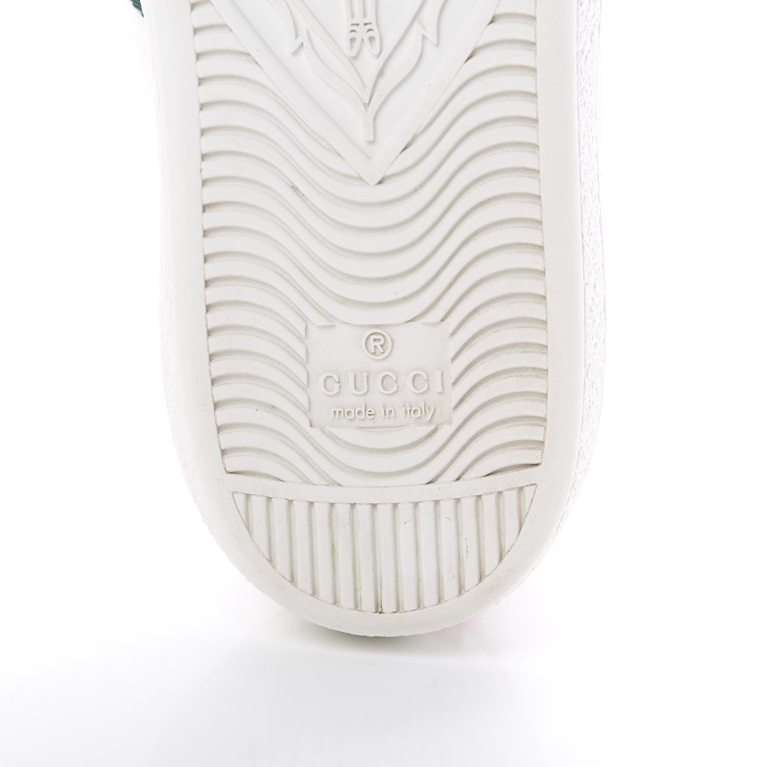 Gucci Calfskin Ayers Bee Embroidered Womens Ace Sneakers 37 White Green 6 of 7