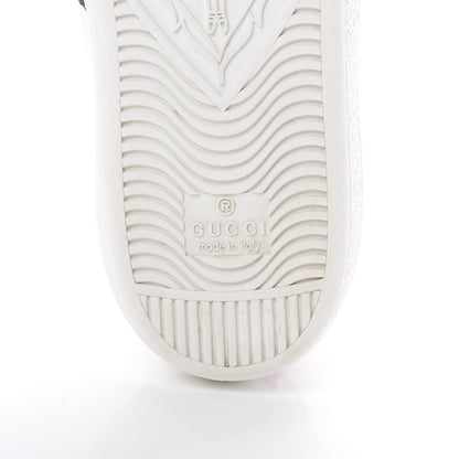 Gucci Calfskin Ayers Bee Embroidered Womens Ace Sneakers 37 White Green 6 of 7