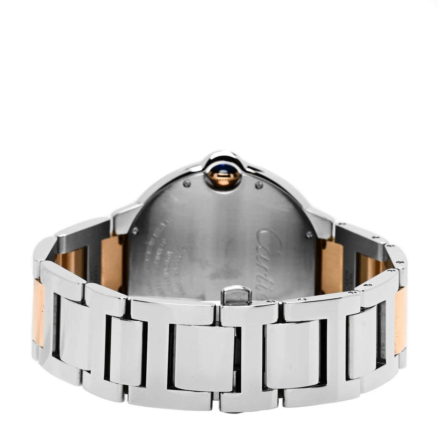 Stainless Steel 18K Pink Gold 42mm Ballon Bleu De Cartier Automatic Watch Brown