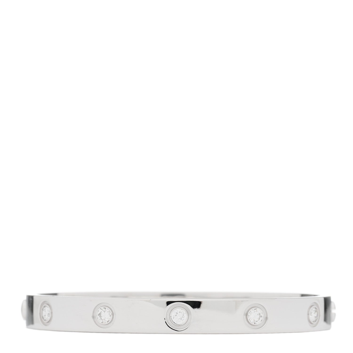 Cartier 18K White Gold 10 Diamond LOVE Bracelet 16 2 of 4