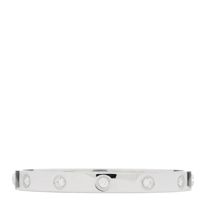 Cartier 18K White Gold 10 Diamond LOVE Bracelet 16 2 of 4