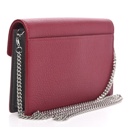 Louis Vuitton Calfskin My Lockme Chain Pochette Lie De Vin Etain Creme 3 of 9