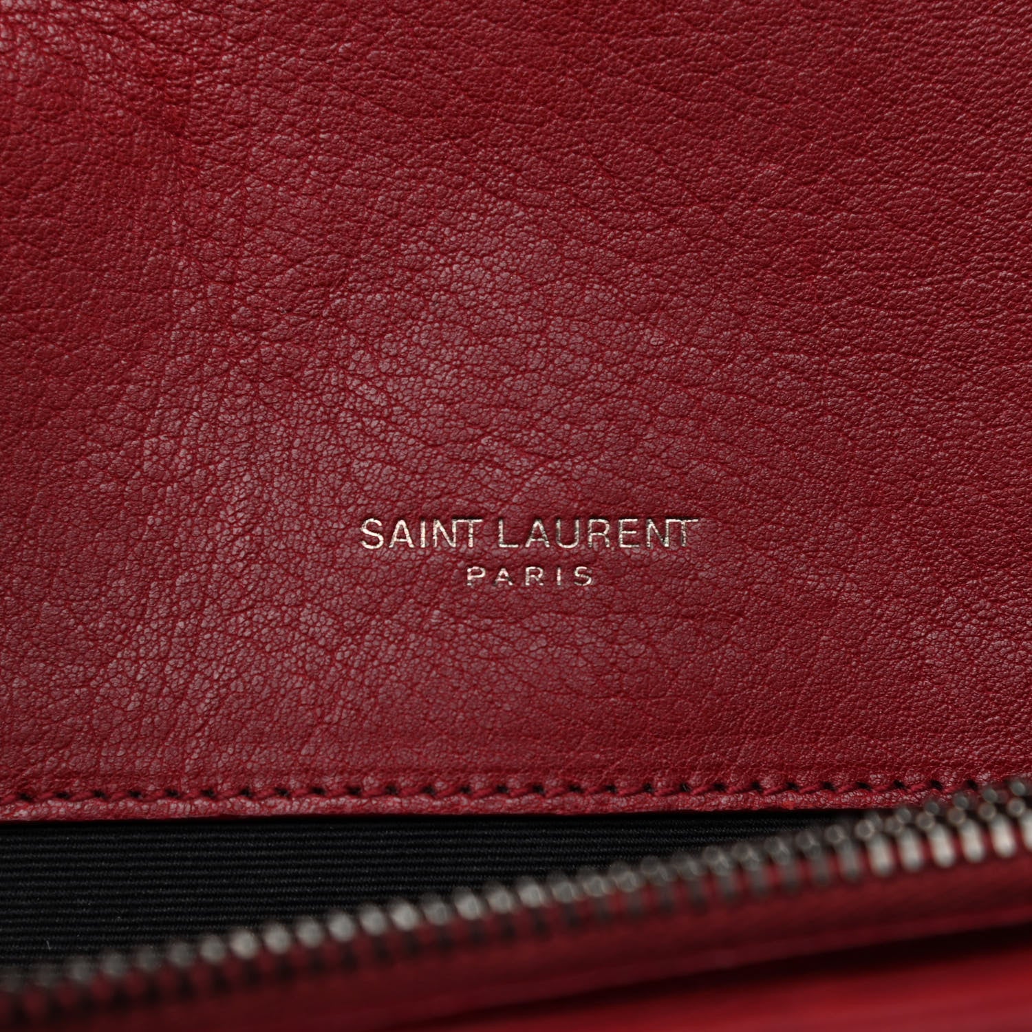 Saint Laurent Sheepskin Matelasse Chevron Large College Monogram Satchel Rouge 5 of 11