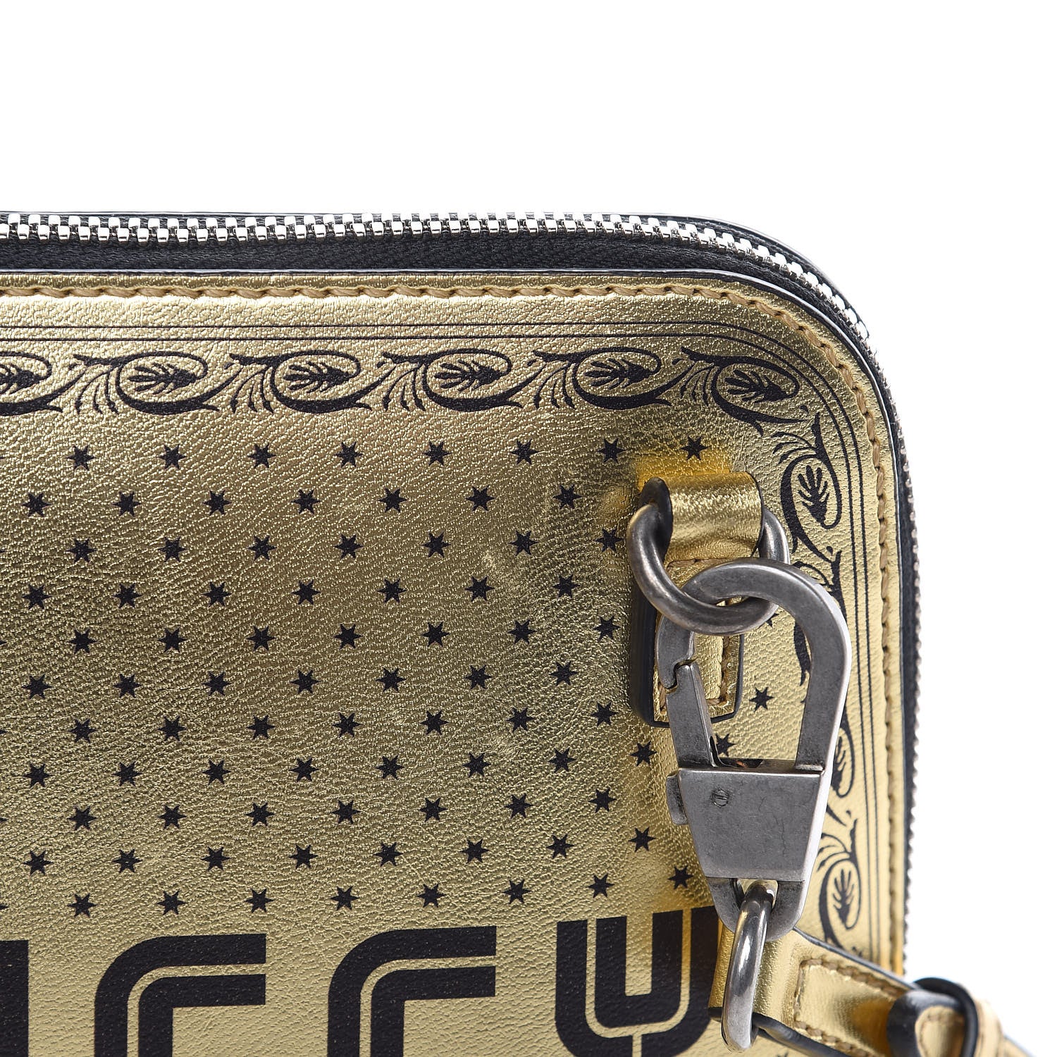 Gucci X SEGA Calfskin GUCCY Stars Mini Dome Shoulder Bag Gold 12 of 13