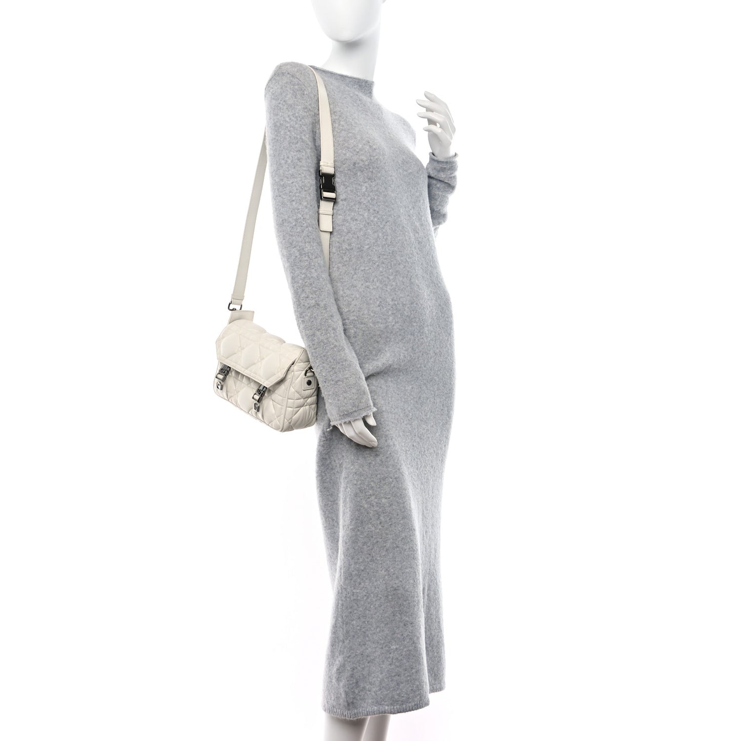 Calfskin Macrocannage Small Diorcamp Messenger Latte