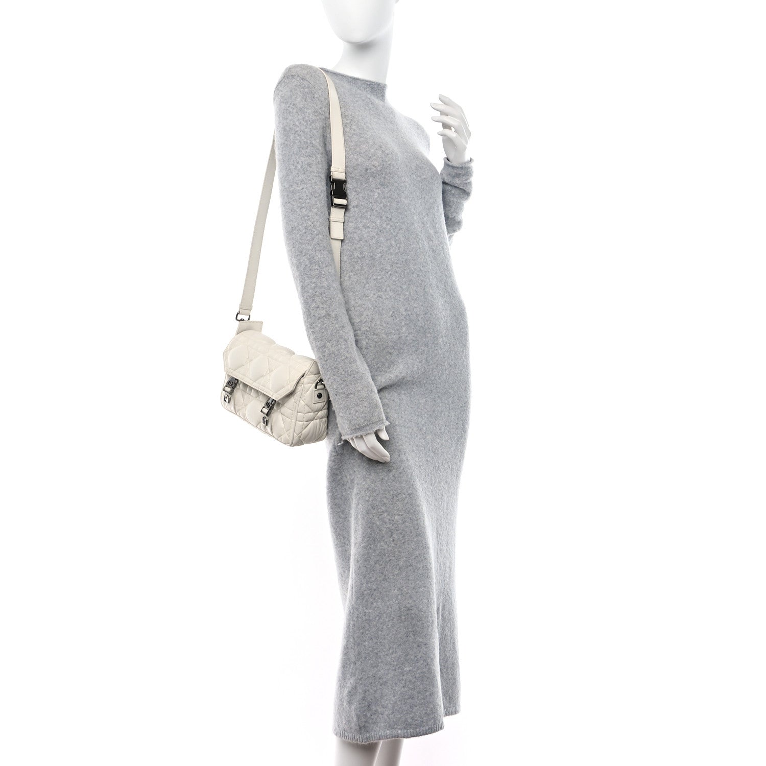 Christian Dior Calfskin Macrocannage Small Diorcamp Messenger Latte 2 of 14