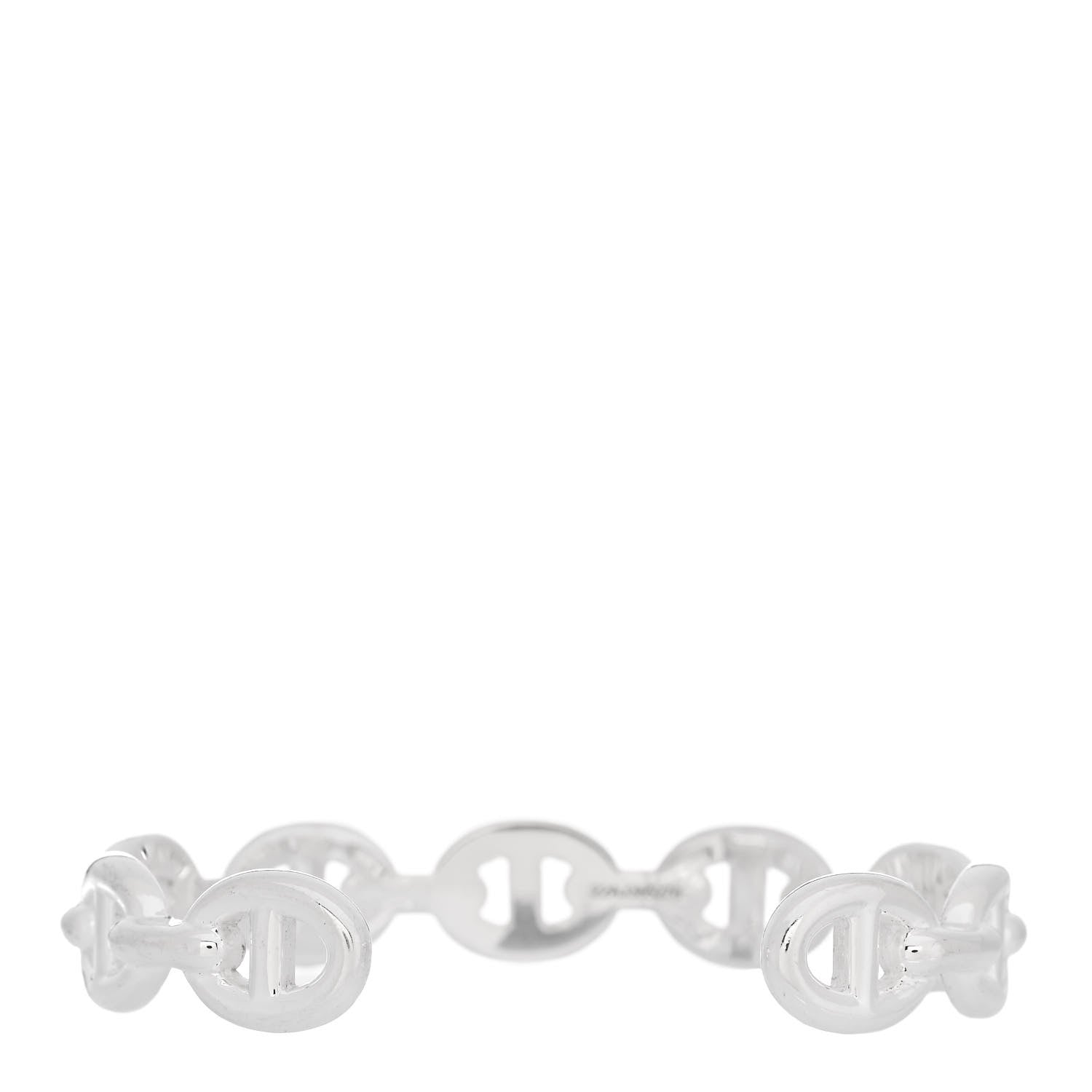 Hermes Sterling Silver MM Chaine d'Ancre Enchainee Cuff Bracelet SH 2 of 4