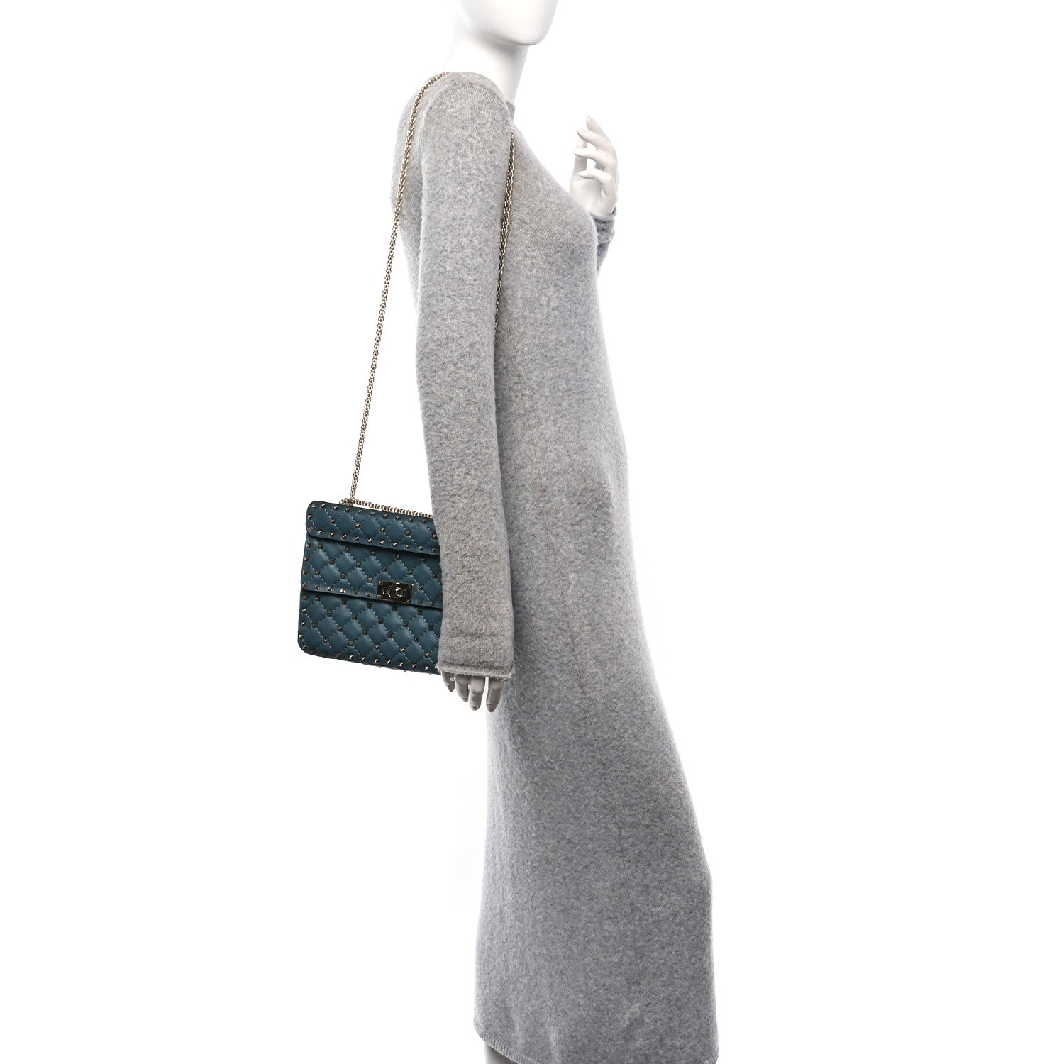 Valentino Garavani Nappa Medium Rockstud Spike Shoulder Bag Nube 2 of 10